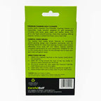 Careful Golf Care Kit Back packaging showcasing Production information on 4-in-1 Premium Foaming Golf Cleaner, Careful Caddy Brush and Directions for use instructions in 1-5 step order. 