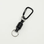 Black magnetic keychain with Careful Golf branded Black carabiner in white background