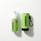 Golf Care Kit components: Caddy brush with magnetic keychain and separate foaming cleaner bottle